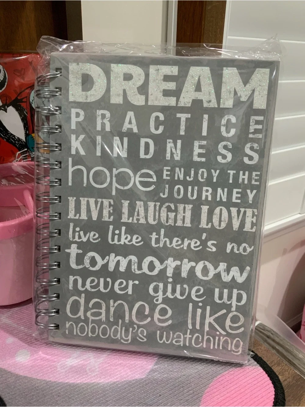 Inspirational Spiral Notebook - Gray & White
